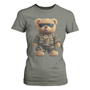 Camo Hip Hop Teddy Bear T Shirt For Women Camouflage Gangsta Streetwear TS09 Military Green Print Your Wear