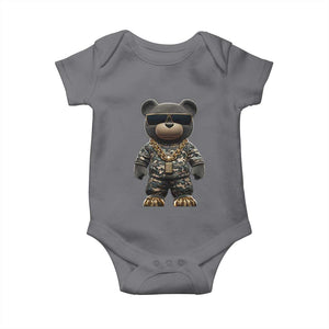 Hip Hop Teddy Bear Baby Onesie Camouflage Gangsta Streetwear TS09 Charcoal Print Your Wear