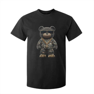 Hip Hop Teddy Bear T Shirt For Kid Camouflage Gangsta Streetwear TS09 Black Print Your Wear