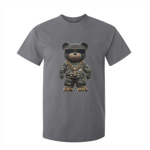 Hip Hop Teddy Bear T Shirt For Kid Camouflage Gangsta Streetwear TS09 Charcoal Print Your Wear