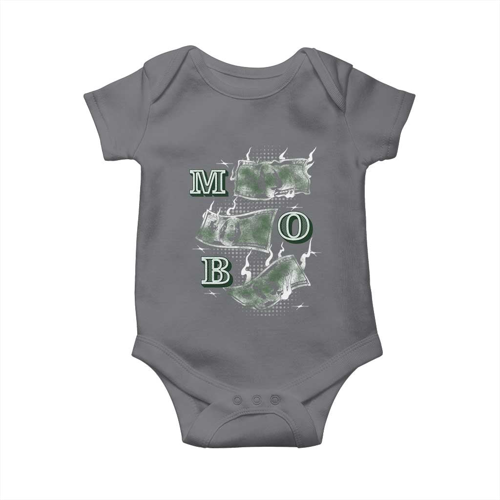 MOB Money Over Everything Baby Onesie TS09 Charcoal Print Your Wear