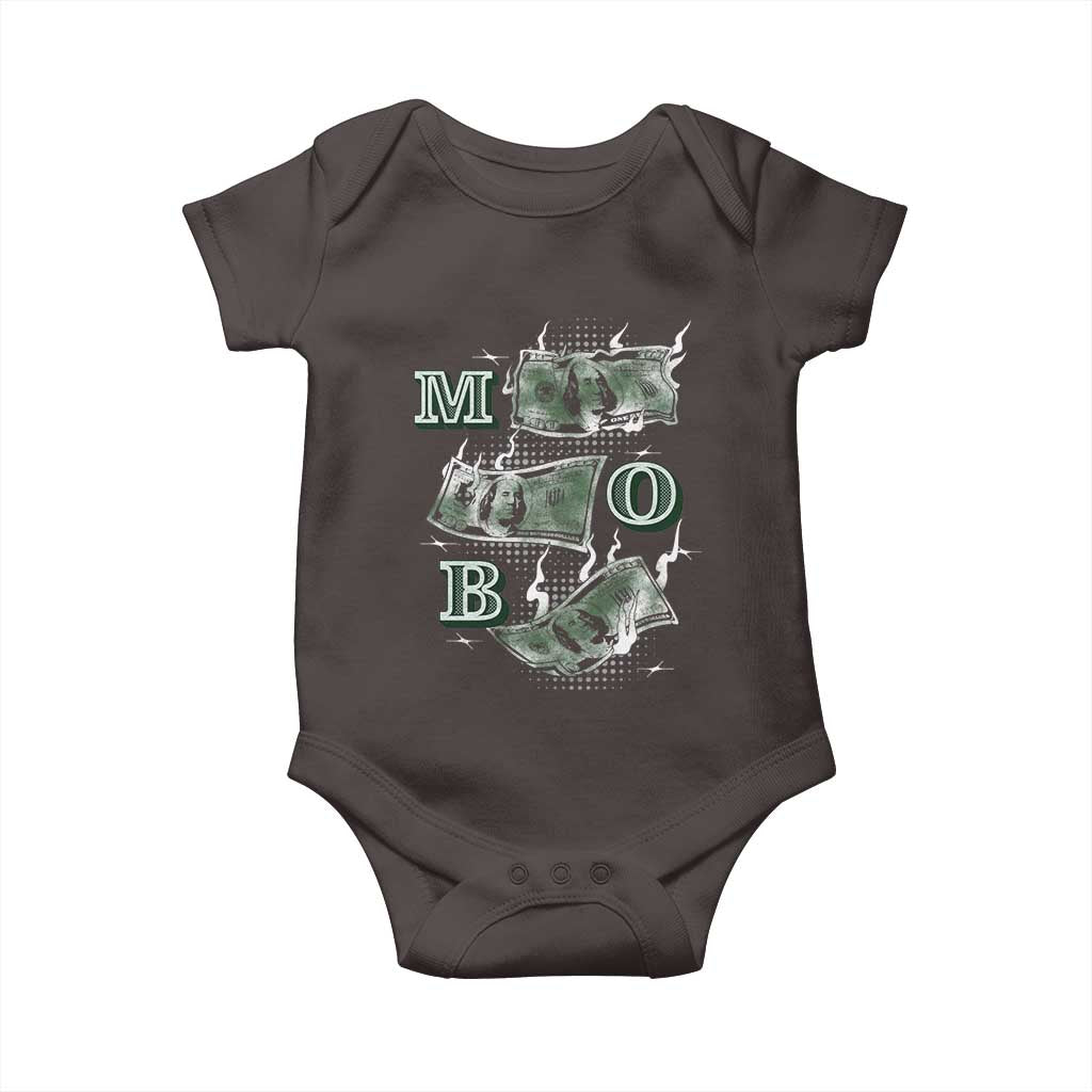 MOB Money Over Everything Baby Onesie TS09 Dark Chocolate Print Your Wear