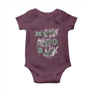MOB Money Over Everything Baby Onesie TS09 Maroon Print Your Wear