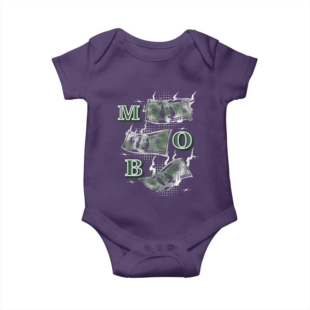 MOB Money Over Everything Baby Onesie TS09 Purple Print Your Wear