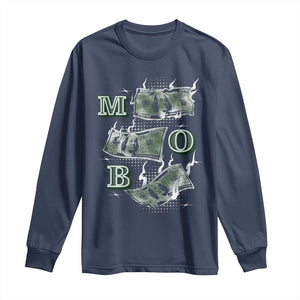 MOB Money Over Everything Long Sleeve Shirt TS09 Navy Print Your Wear