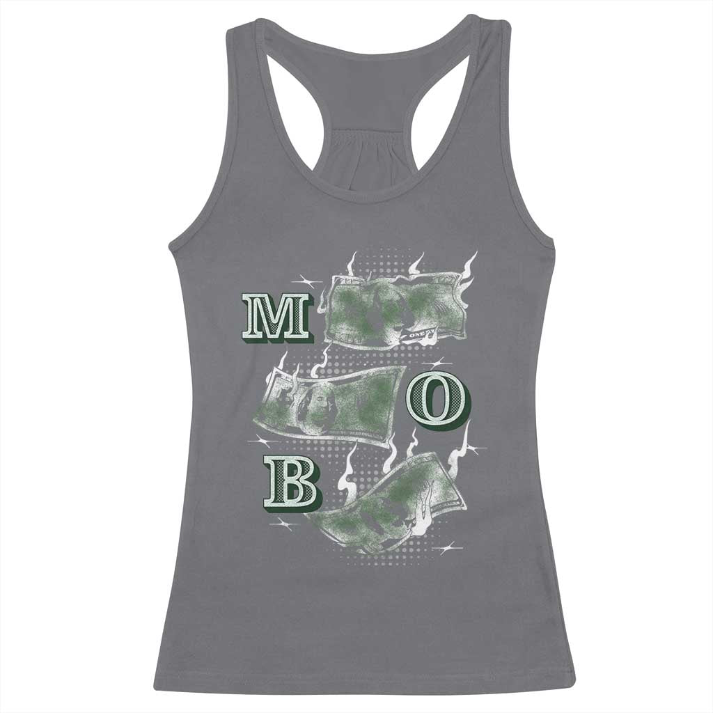 MOB Money Over Everything Racerback Tank Top TS09 Charcoal Print Your Wear
