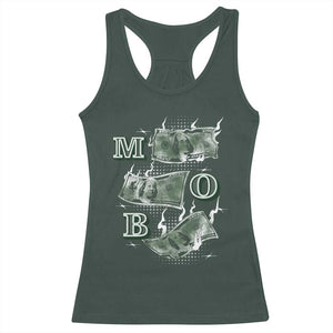 MOB Money Over Everything Racerback Tank Top TS09 Dark Forest Green Print Your Wear