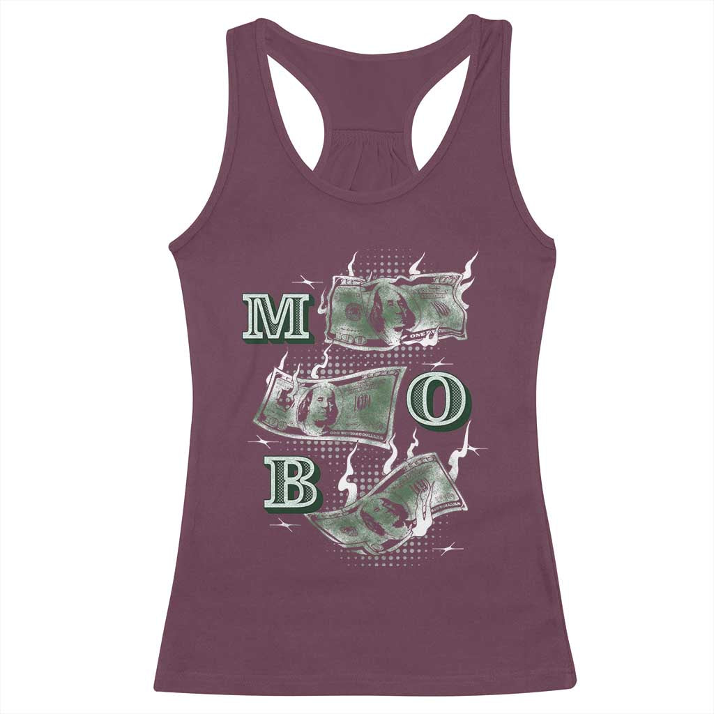 MOB Money Over Everything Racerback Tank Top TS09 Maroon Print Your Wear