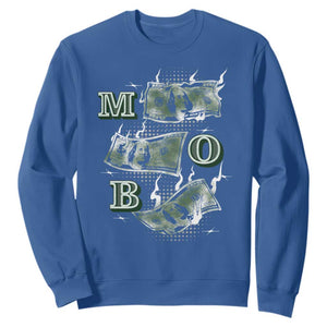MOB Money Over Everything Sweatshirt TS09 Royal Blue Print Your Wear
