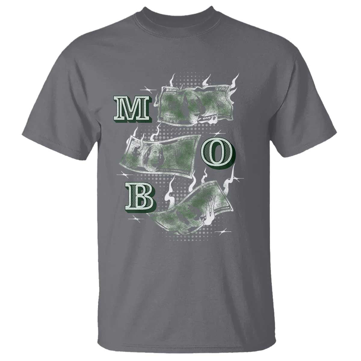 MOB Money Over Everything T Shirt TS09 Charcoal Print Your Wear