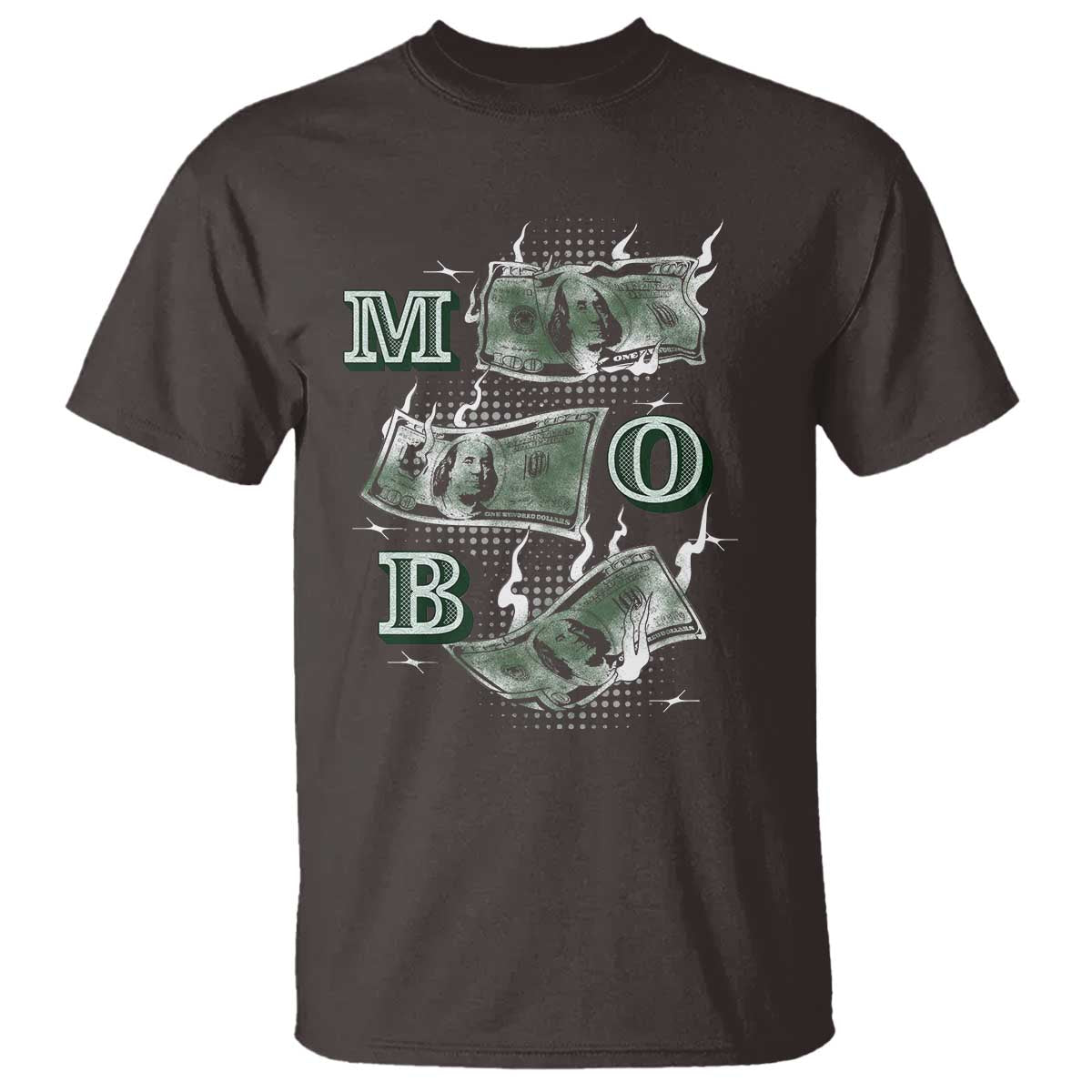 MOB Money Over Everything T Shirt TS09 Dark Chocolate Print Your Wear