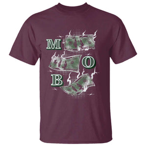 MOB Money Over Everything T Shirt TS09 Maroon Print Your Wear