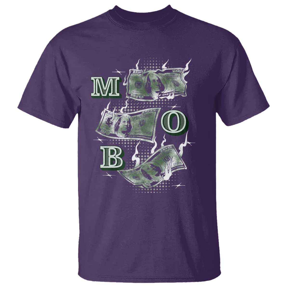 MOB Money Over Everything T Shirt TS09 Purple Print Your Wear
