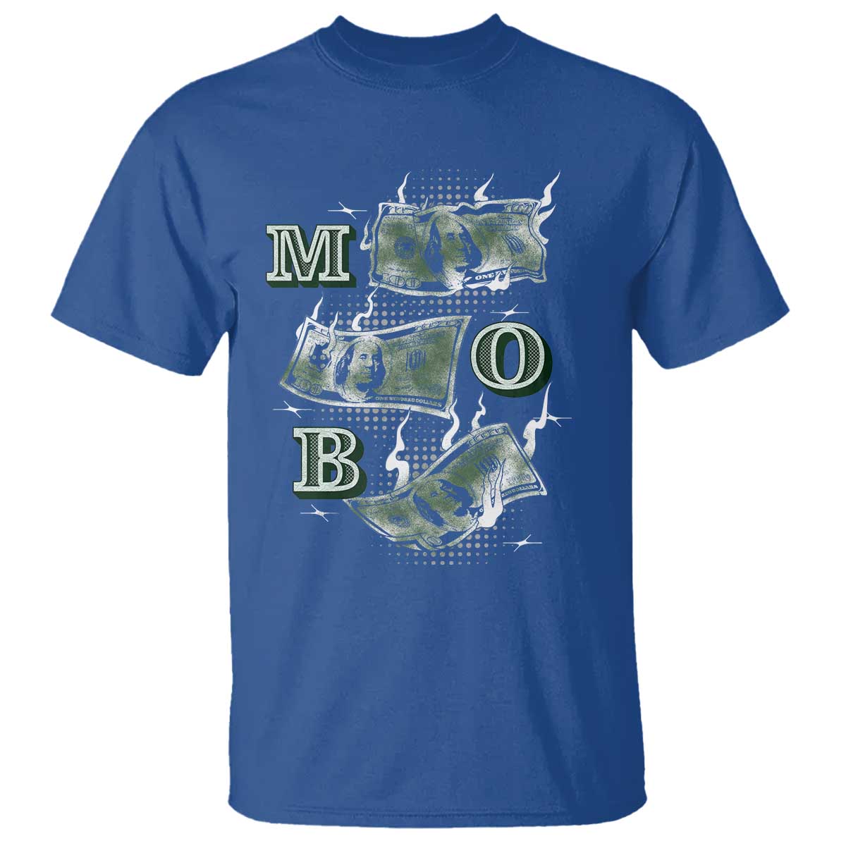 MOB Money Over Everything T Shirt TS09 Royal Blue Print Your Wear