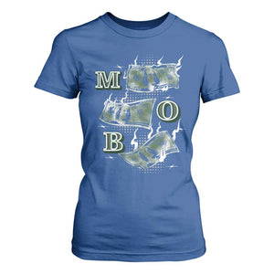 MOB Money Over Everything T Shirt For Women TS09 Royal Blue Print Your Wear