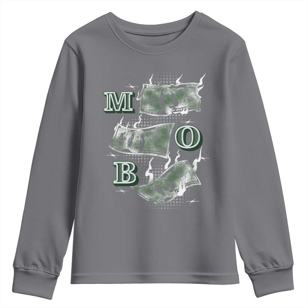 MOB Money Over Everything Youth Sweatshirt TS09 Charcoal Print Your Wear