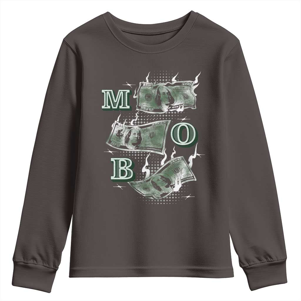 MOB Money Over Everything Youth Sweatshirt TS09 Dark Chocolate Print Your Wear