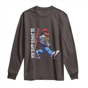 Personalized Hip Hop Rapper Long Sleeve Shirt Custom Name My Rap Name Is TS09 Dark Chocolate Print Your Wear