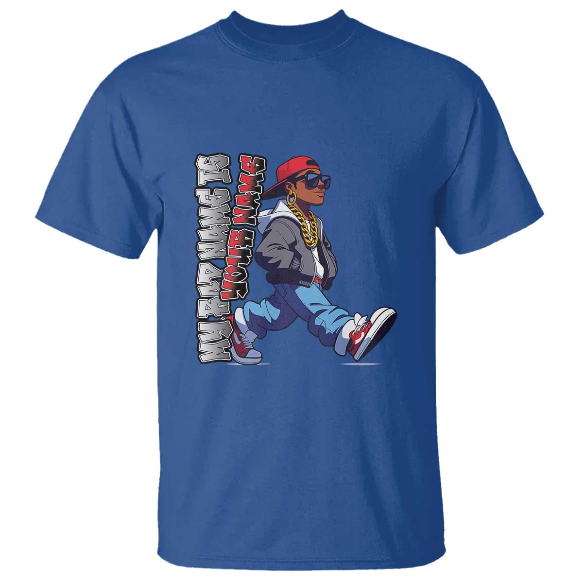 Personalized Hip Hop Rapper T Shirt Custom Name My Rap Name Is TS09 Royal Blue Print Your Wear