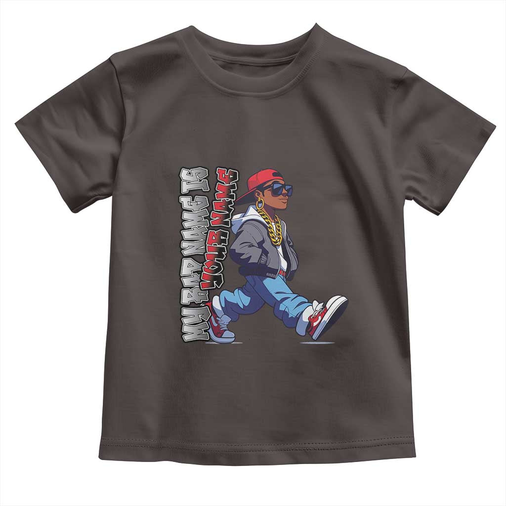 Personalized Hip Hop Rapper Toddler T Shirt Custom Name My Rap Name Is TS09 Dark Chocolate Print Your Wear