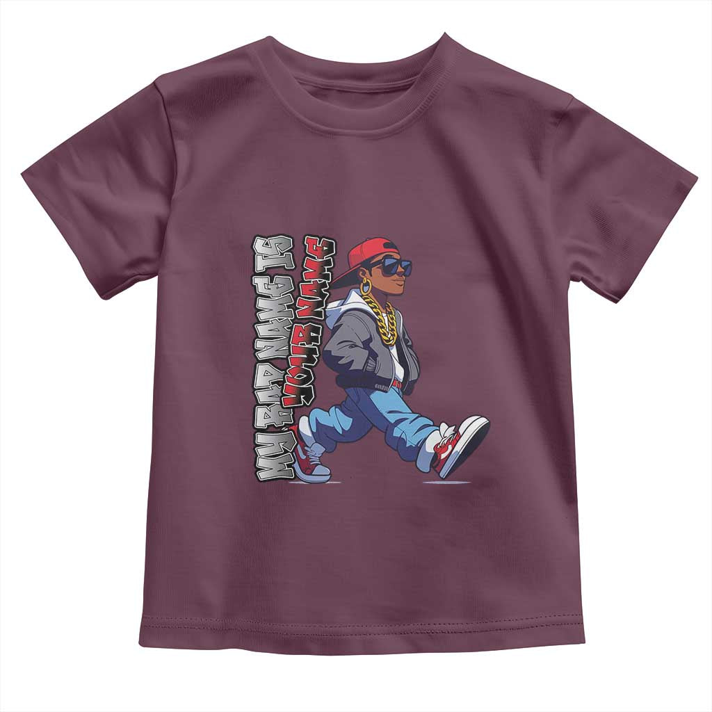 Personalized Hip Hop Rapper Toddler T Shirt Custom Name My Rap Name Is TS09 Maroon Print Your Wear