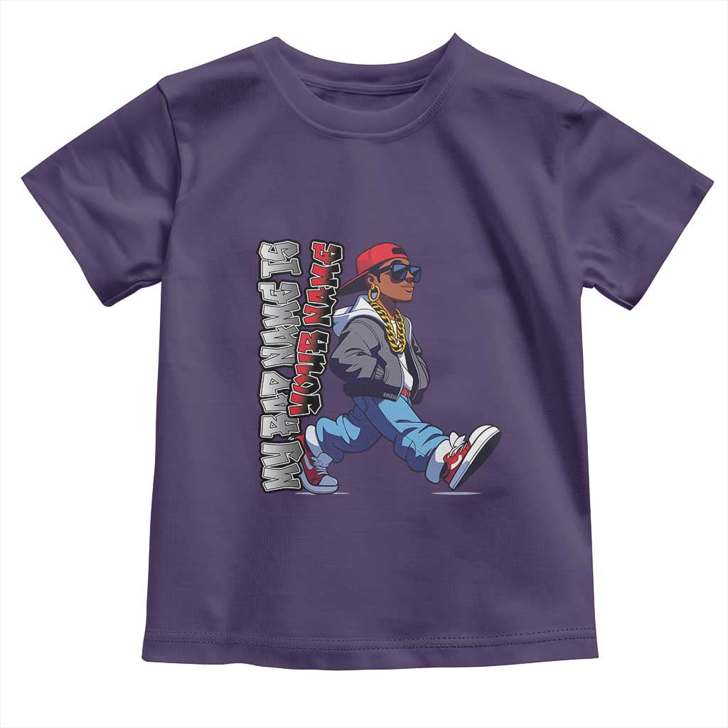 Personalized Hip Hop Rapper Toddler T Shirt Custom Name My Rap Name Is TS09 Purple Print Your Wear