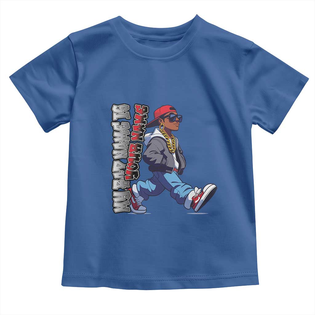 Personalized Hip Hop Rapper Toddler T Shirt Custom Name My Rap Name Is TS09 Royal Blue Print Your Wear