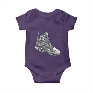 Sneaker Lover Baby Onesie Graphic New York Travel SNKR TS09 Purple Print Your Wear