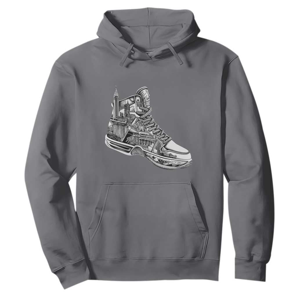 Sneaker Lover Hoodie Graphic New York Travel SNKR TS09 Charcoal Print Your Wear