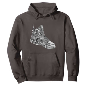 Sneaker Lover Hoodie Graphic New York Travel SNKR TS09 Dark Chocolate Print Your Wear