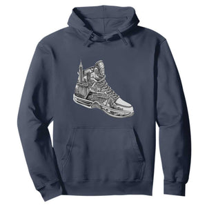 Sneaker Lover Hoodie Graphic New York Travel SNKR TS09 Navy Print Your Wear