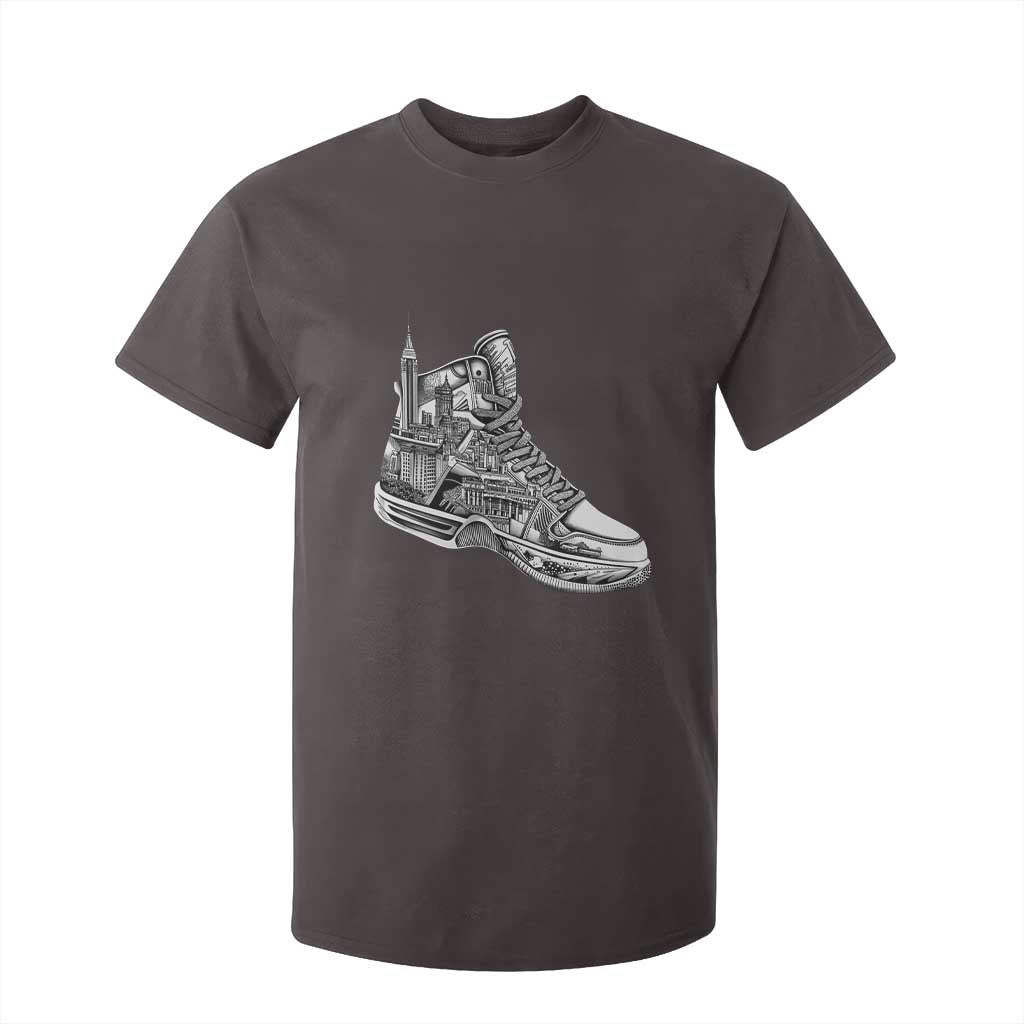 Sneaker Lover T Shirt For Kid Graphic New York Travel SNKR TS09 Dark Chocolate Print Your Wear