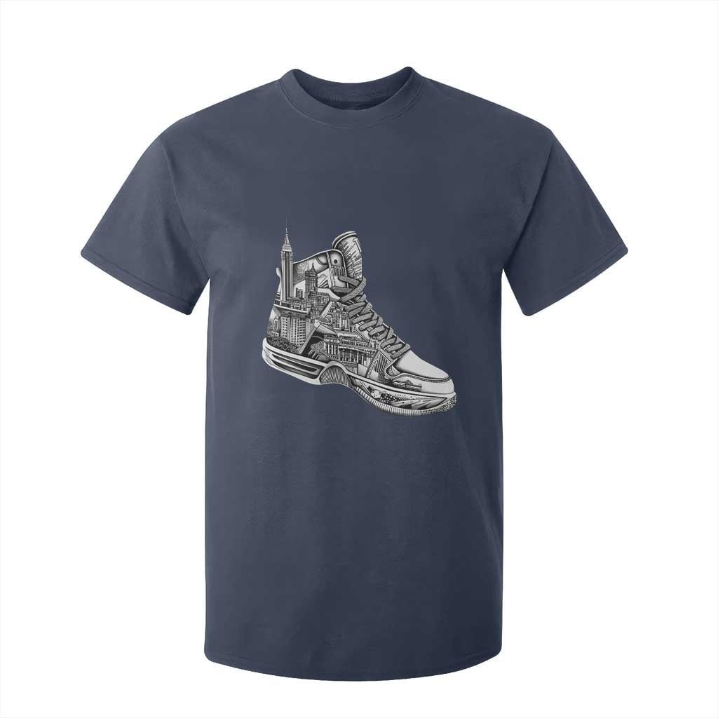 Sneaker Lover T Shirt For Kid Graphic New York Travel SNKR TS09 Navy Print Your Wear