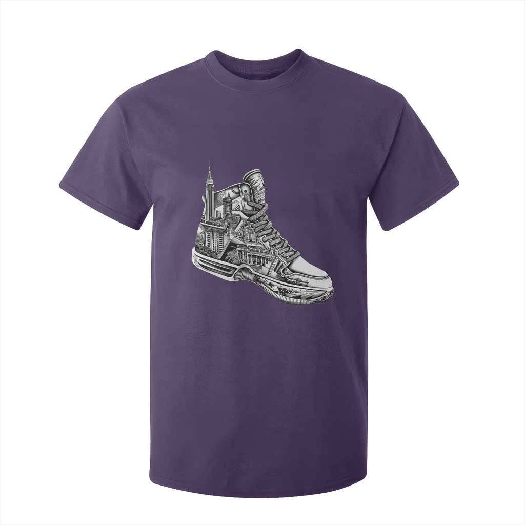 Sneaker Lover T Shirt For Kid Graphic New York Travel SNKR TS09 Purple Print Your Wear