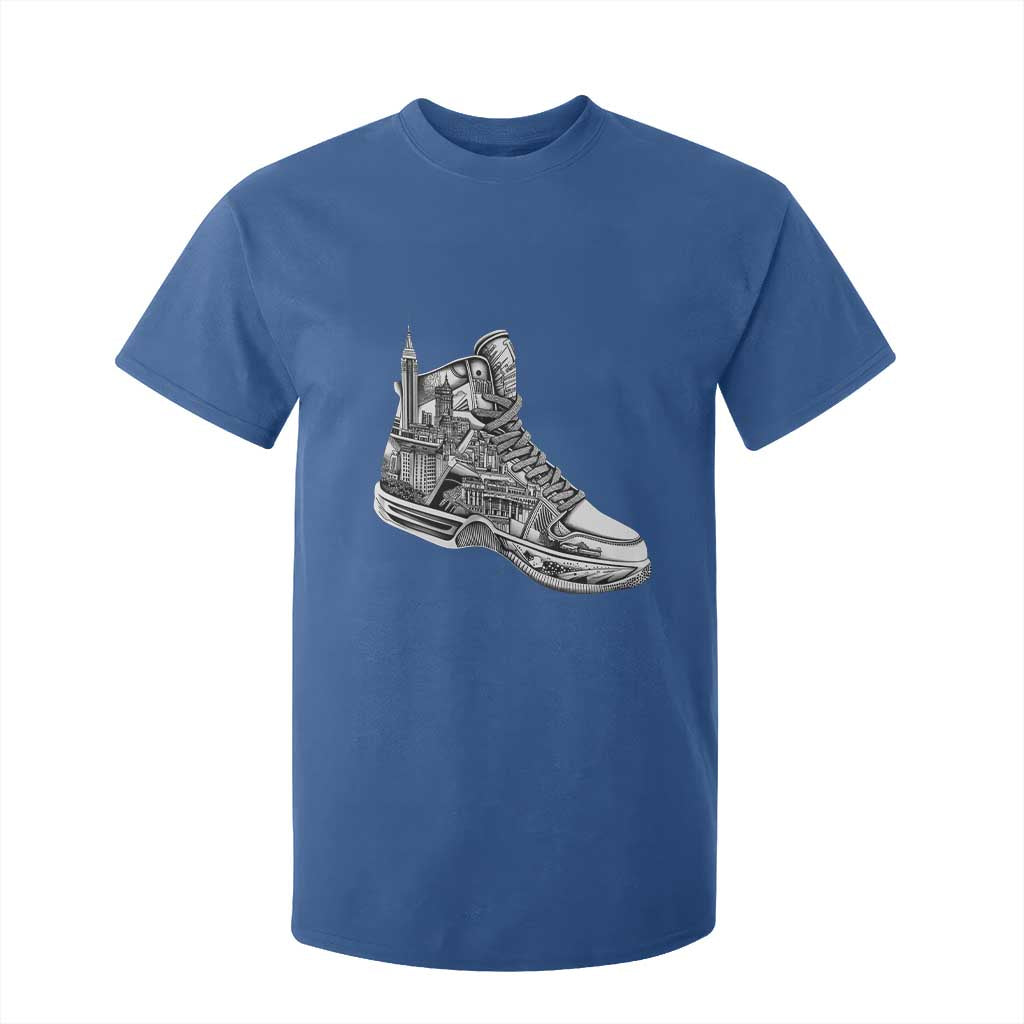 Sneaker Lover T Shirt For Kid Graphic New York Travel SNKR TS09 Royal Blue Print Your Wear