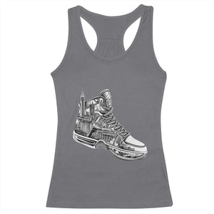 Sneaker Lover Racerback Tank Top Graphic New York Travel SNKR TS09 Charcoal Print Your Wear