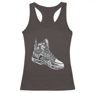 Sneaker Lover Racerback Tank Top Graphic New York Travel SNKR TS09 Dark Chocolate Print Your Wear