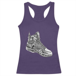 Sneaker Lover Racerback Tank Top Graphic New York Travel SNKR TS09 Purple Print Your Wear
