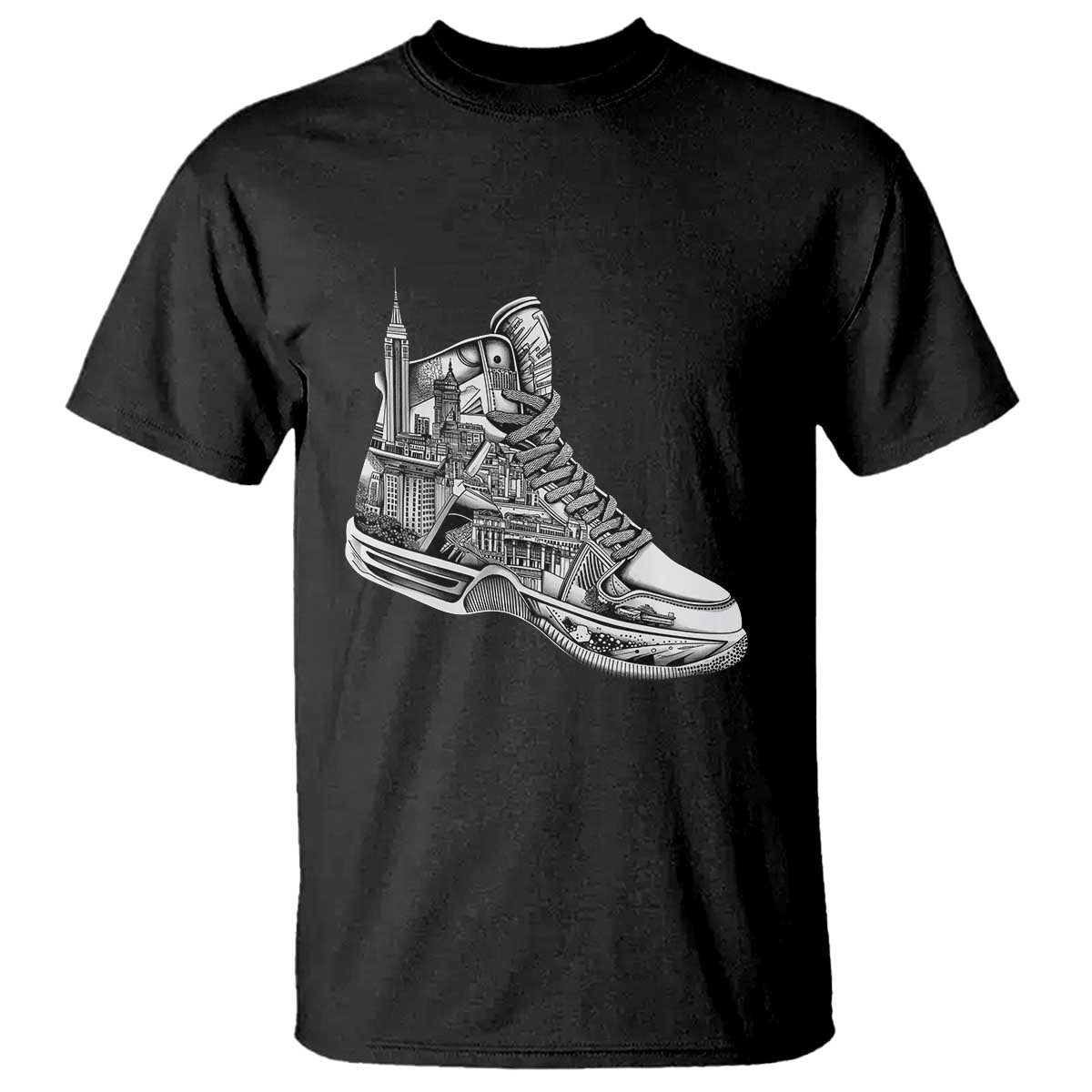 Sneaker Lover T Shirt Graphic New York Travel SNKR TS09 Black Print Your Wear