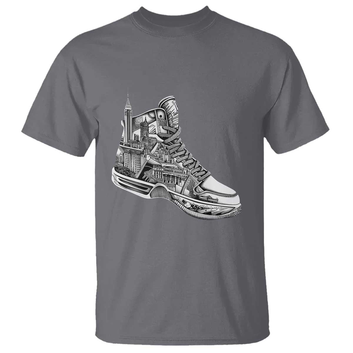Sneaker Lover T Shirt Graphic New York Travel SNKR TS09 Charcoal Print Your Wear
