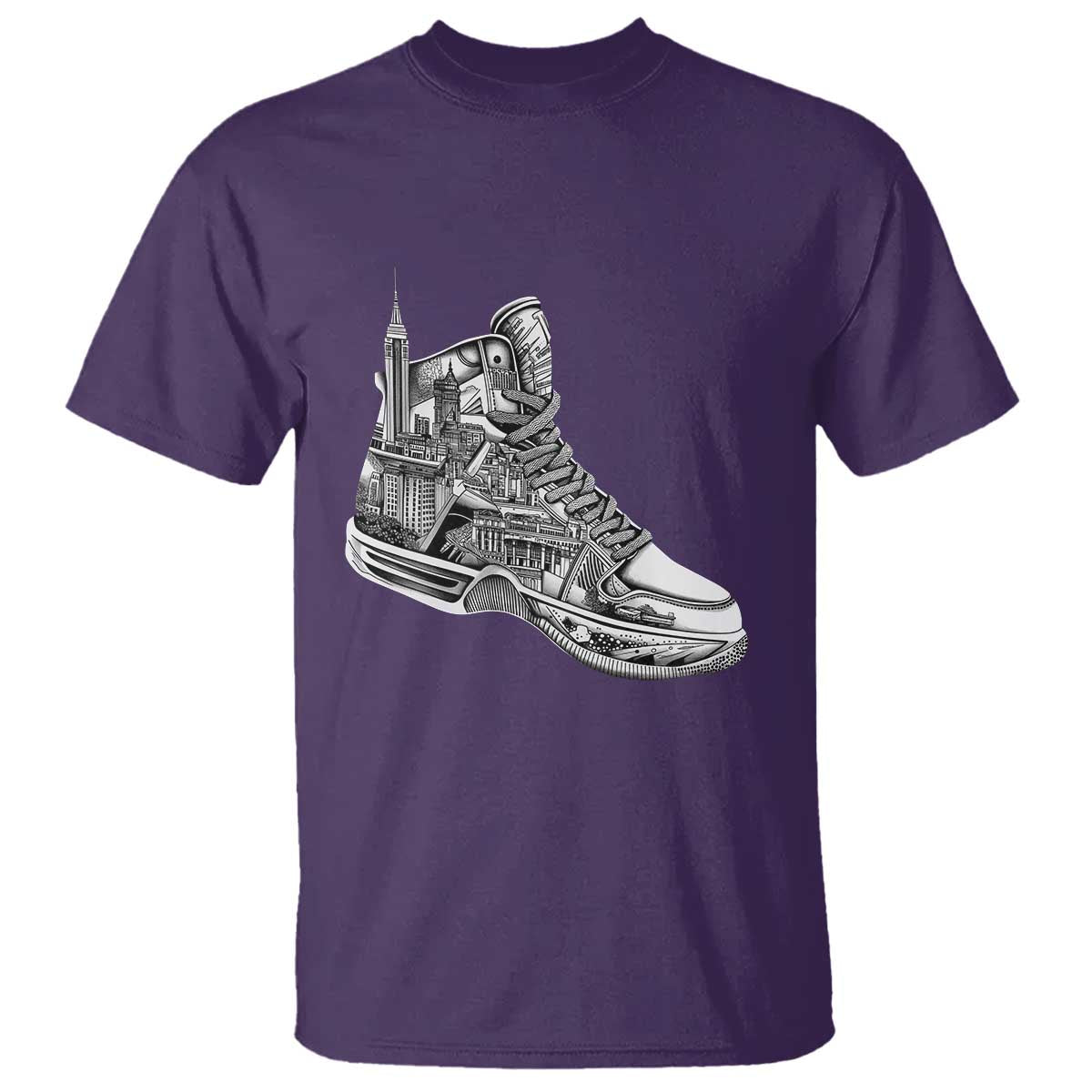 Sneaker Lover T Shirt Graphic New York Travel SNKR TS09 Purple Print Your Wear