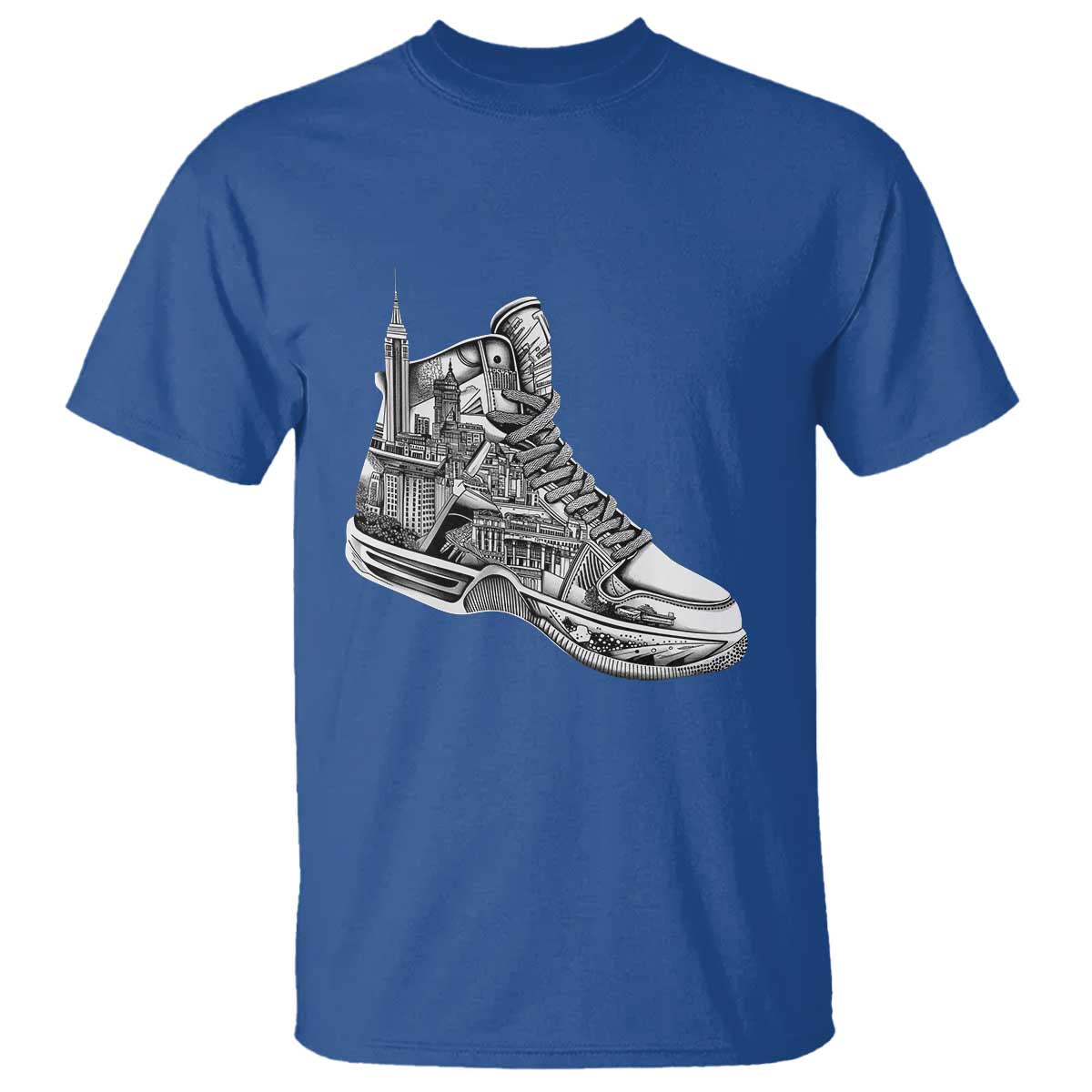 Sneaker Lover T Shirt Graphic New York Travel SNKR TS09 Royal Blue Print Your Wear