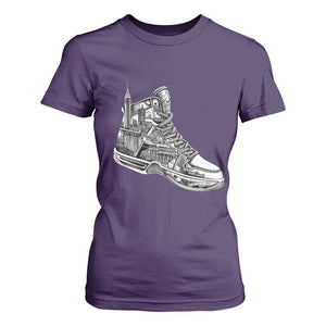 Sneaker Lover T Shirt For Women Graphic New York Travel SNKR TS09 Purple Print Your Wear