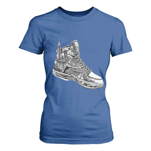 Sneaker Lover T Shirt For Women Graphic New York Travel SNKR TS09 Royal Blue Print Your Wear