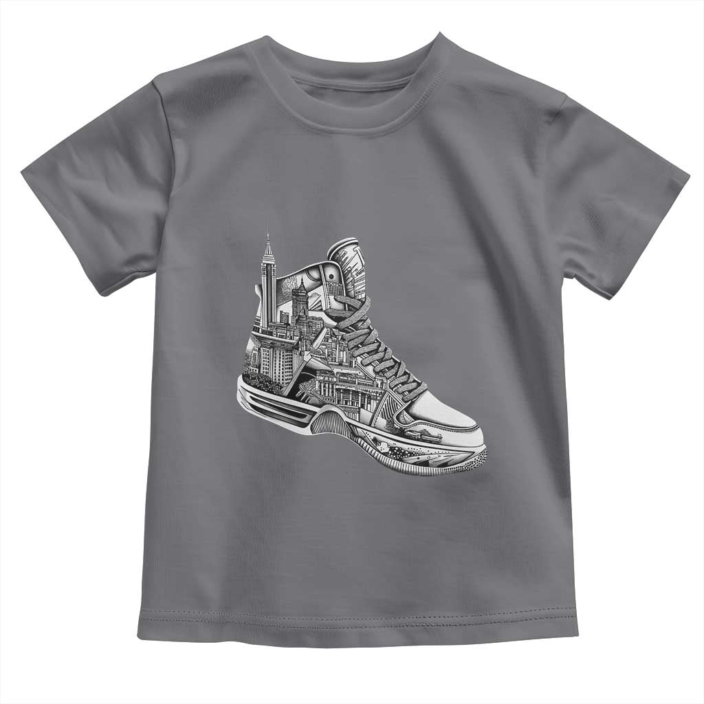 Sneaker Lover Toddler T Shirt Graphic New York Travel SNKR TS09 Charcoal Print Your Wear