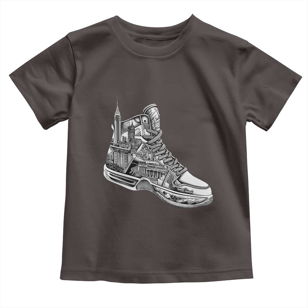 Sneaker Lover Toddler T Shirt Graphic New York Travel SNKR TS09 Dark Chocolate Print Your Wear