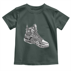 Sneaker Lover Toddler T Shirt Graphic New York Travel SNKR TS09 Dark Forest Green Print Your Wear