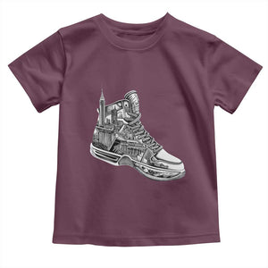 Sneaker Lover Toddler T Shirt Graphic New York Travel SNKR TS09 Maroon Print Your Wear