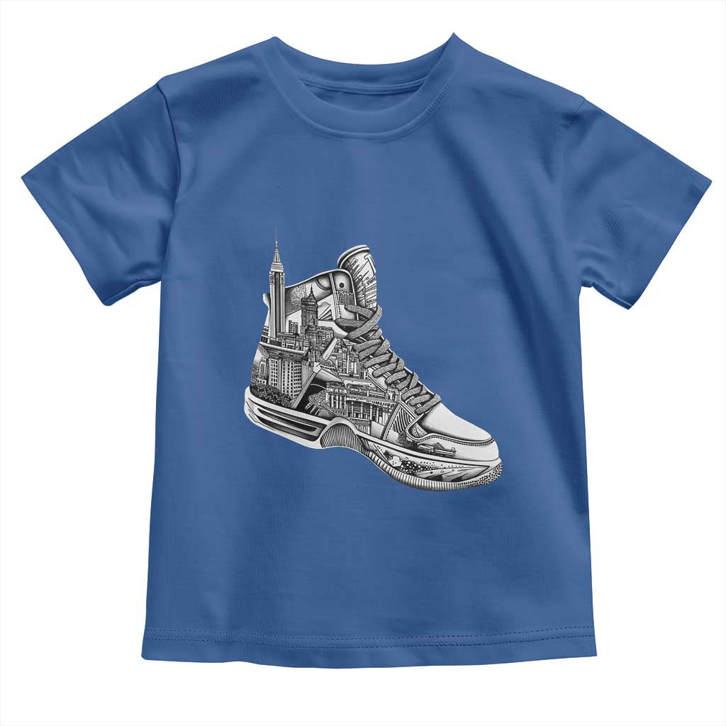Sneaker Lover Toddler T Shirt Graphic New York Travel SNKR TS09 Royal Blue Print Your Wear