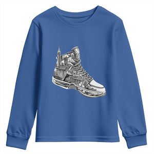 Sneaker Lover Youth Sweatshirt Graphic New York Travel SNKR TS09 Royal Blue Print Your Wear